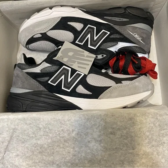 MENS DTLR NEW BALANCE 990 V3 GR3YSCALE M990DL3 Black Grey Mens Size 14 - Picture 5 of 10